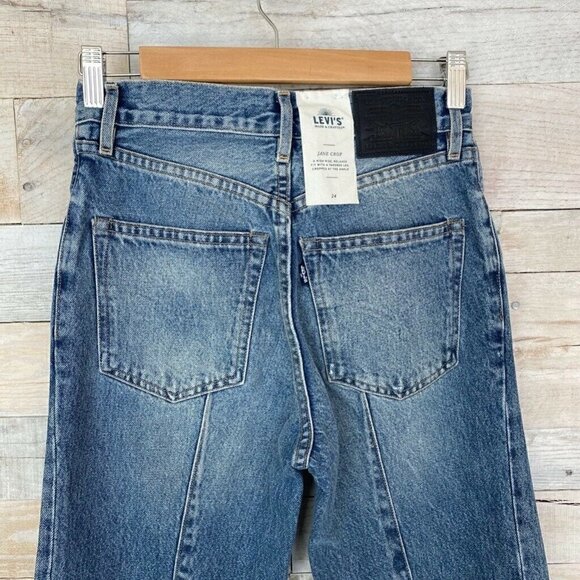 Levis Big E Jane Crop Jeans Relaxed High Waist 24 - Picture 5 of 8